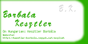 borbala kesztler business card